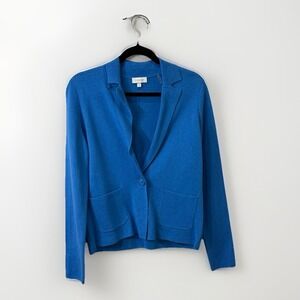 KINROSS Blue 100% Cotton Cardigan Sweater Size Small Capsule Minimalist Preppy